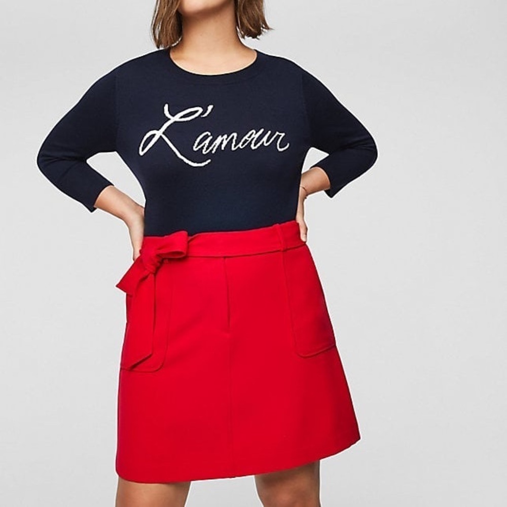 Loft L amour Navy Blue Crew Neck Sweater